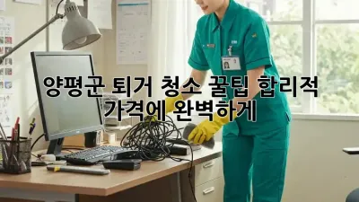양평군 퇴거 청소 꿀팁🍯: 합리적 가격에 완벽하게!