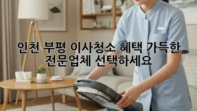 인천 부평 이사청소, 혜택 가득한 전문업체 선택하세요!
